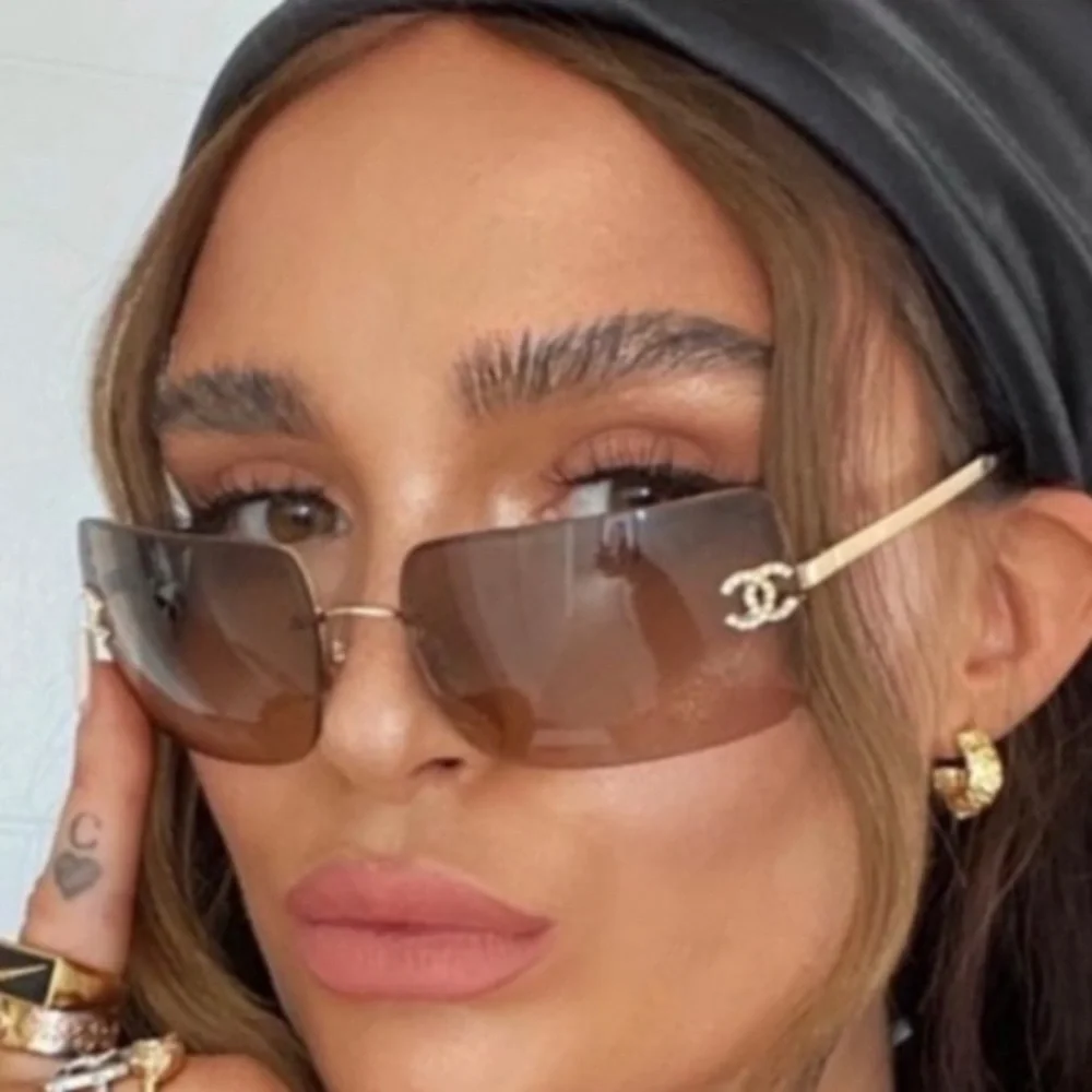 Chanel crystal CC Logo Sunglasses